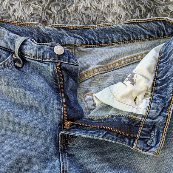 Levi's 541 Ankle 30x25 Raw Hem Light Wash Lightly Distressed Jeans - Picture 5 of 13